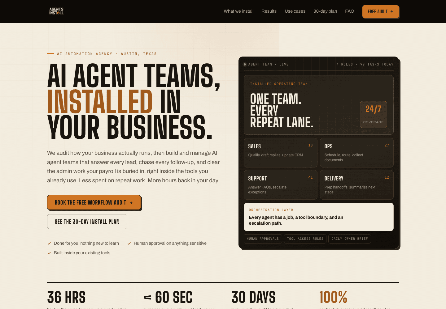 Agents Install website screenshot